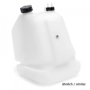 Tank Kunststoff 7.5 Liter Klemm-Montage/ 2xEntl./ Rücklauf/ Kappen schwarz