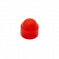 Preview: Abdeckkappe Sechskant-Hutmutter M10 rot Kunststoff PE