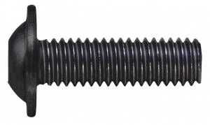 Lens head screw M6x16 flat with collar zinc-nickel black 10.9 ISK ISO 7380-2