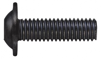 Lens head screw M6x16 flat with collar zinc-nickel black 10.9 ISK ISO 7380-2