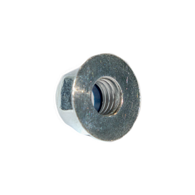 Collar nut M8, galv.,self-lock, poly. extra flat, H=9,5 mm